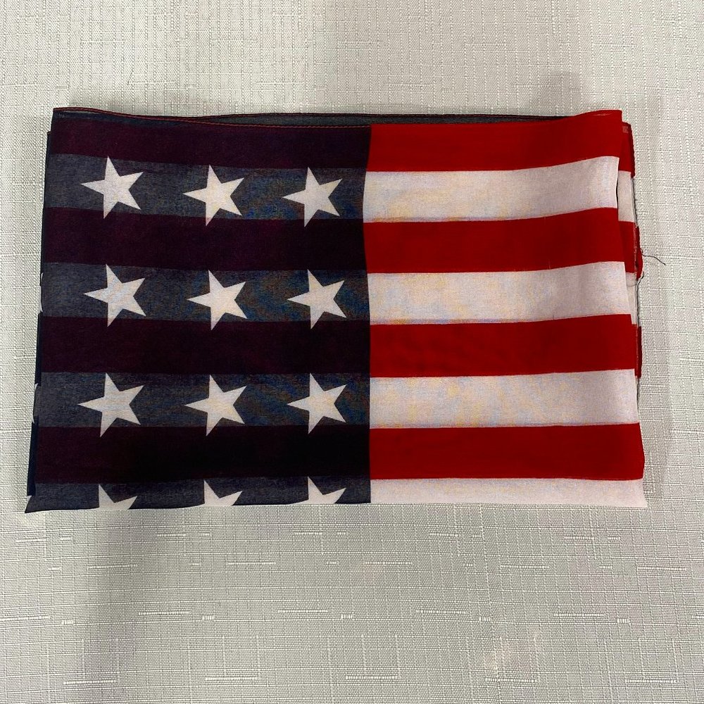 EUC Patriotic Flag Sheer Scarf